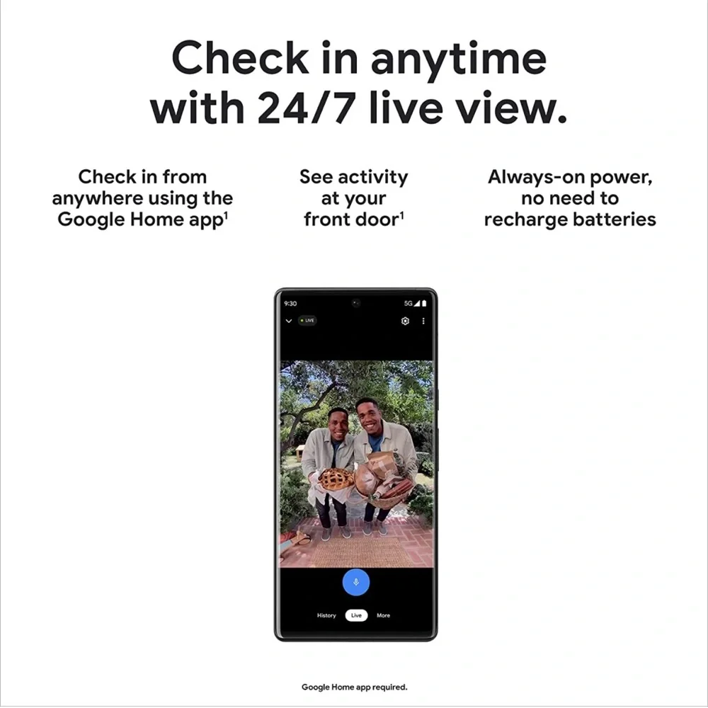 Google Nest Doorbell - (Wired, 2nd Gen) - Video Security Camera - Ash